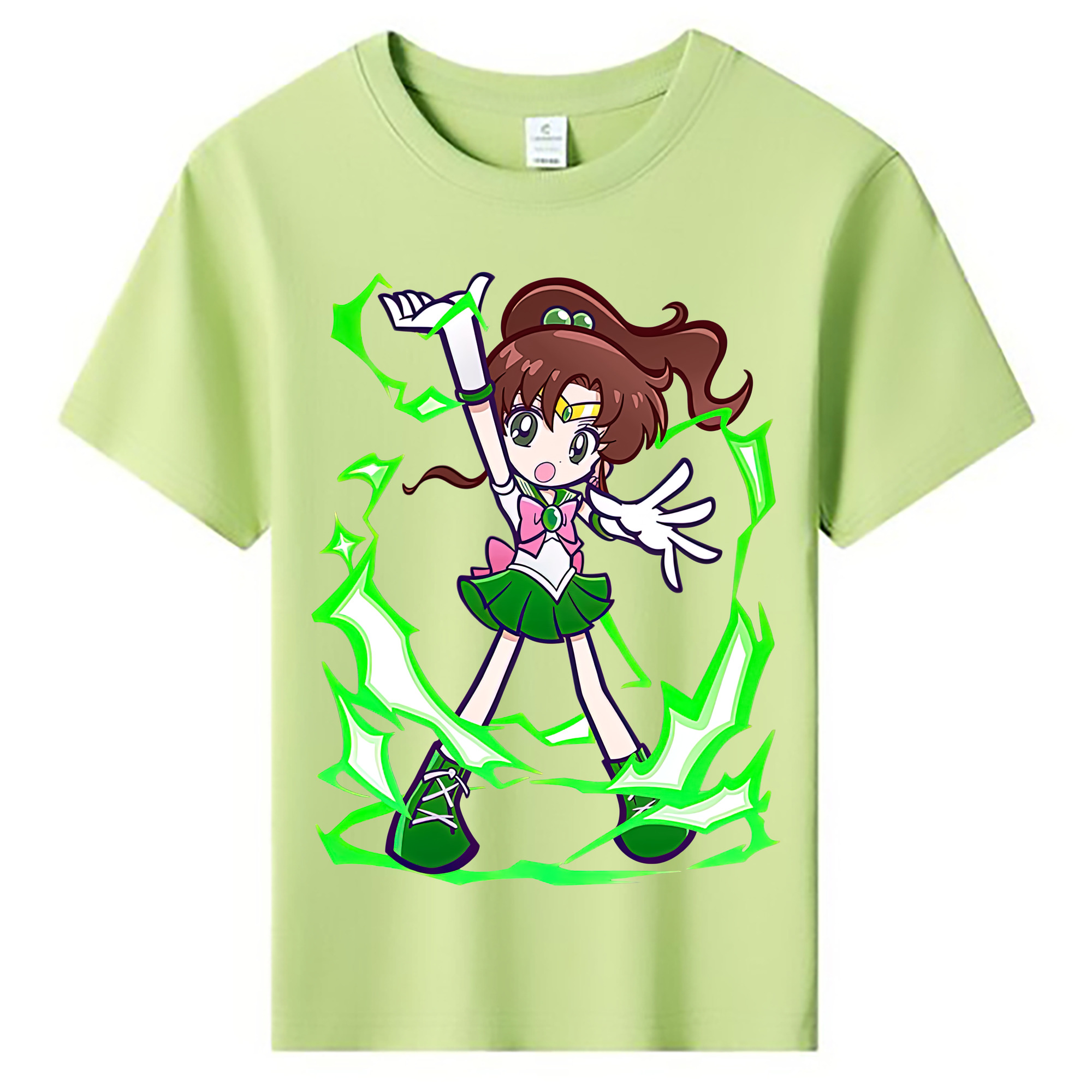 （画像用） 美少女戦士セーラームーン 木野 まこと きの まこと Sailor Moon Kino Makoto （セーラージュピター；Sailor Jupiter） 綿100％キッズTシャツ（フロントプリント）